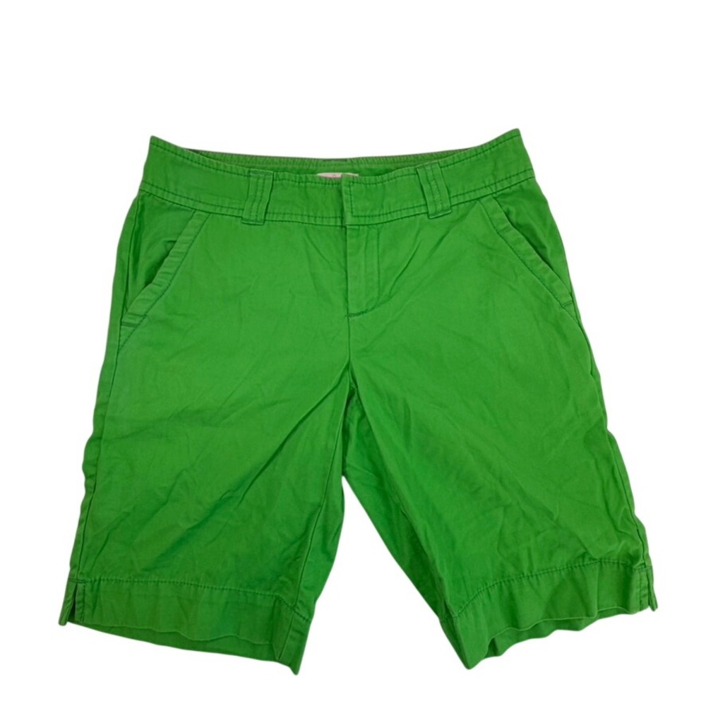 Lilly Pulitzer Callahan Chino Shorts Womens 0 Bright Green Pink Palm Tree Logo